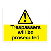 Trespassers Will Be Prosecuted Sign